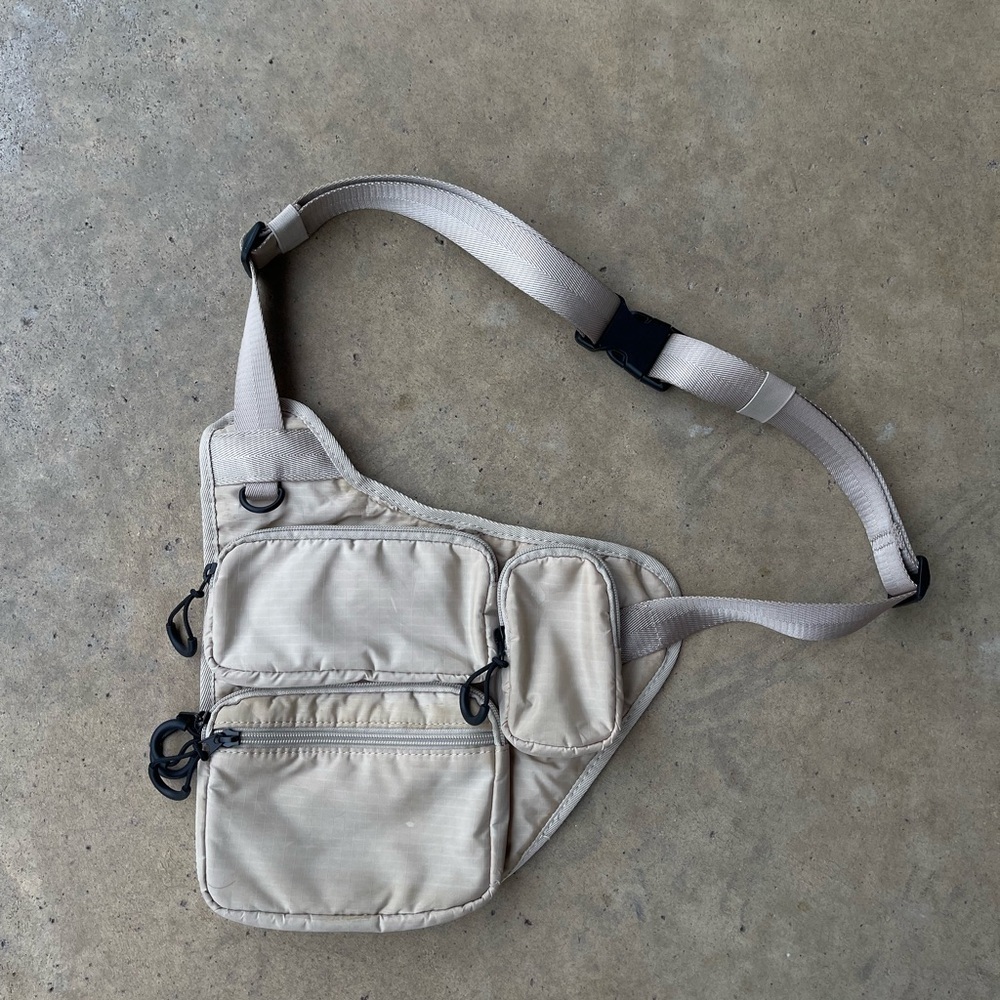 Zara Men’s Crossbody Tan Bag With Multiple Pockets And Storage